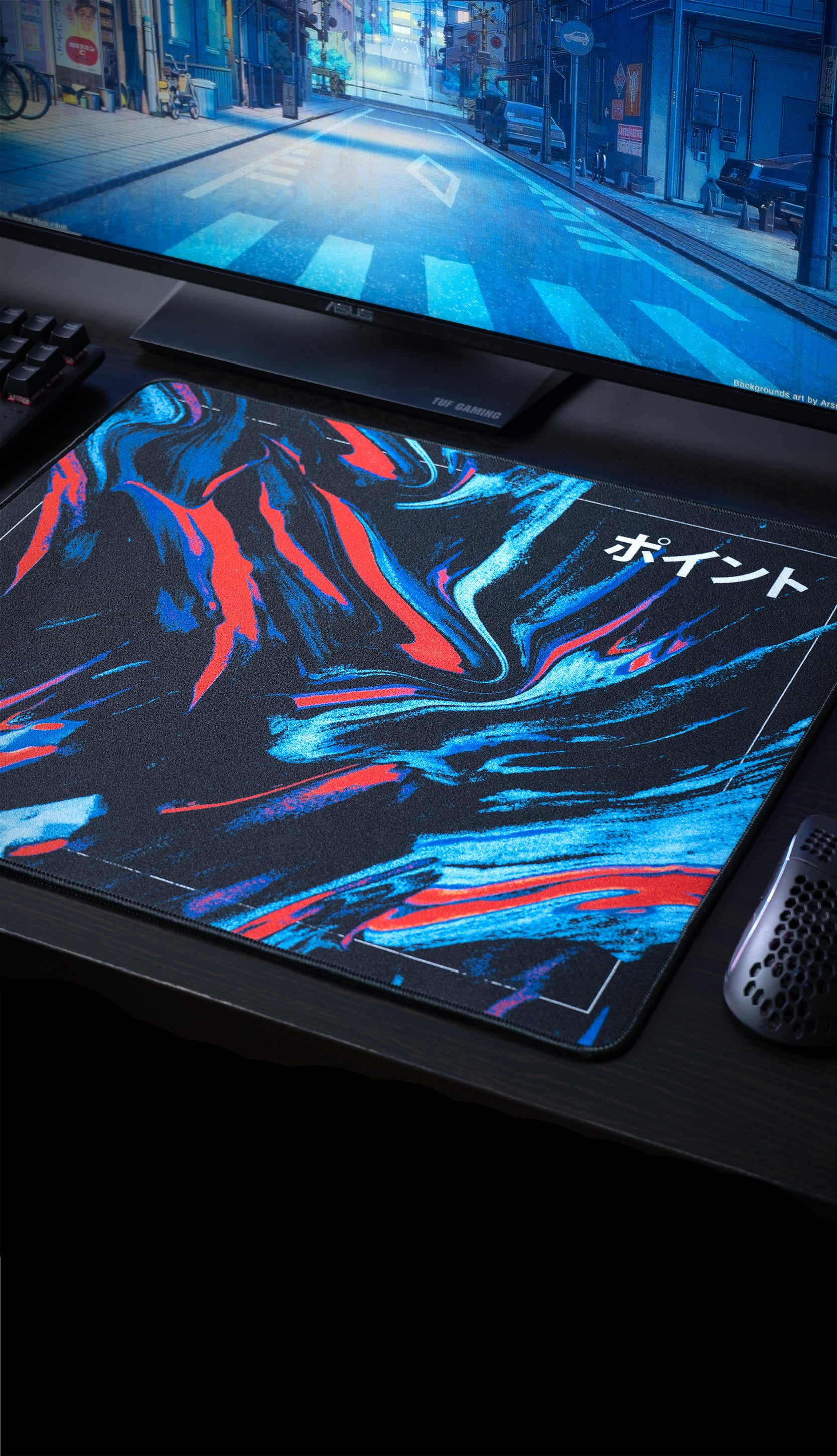 hybridpro2 Wavy (ラジアルも可) Kurai V2 Hybrid Gaming Mousepad, Japanese Text/Style Desk Mat